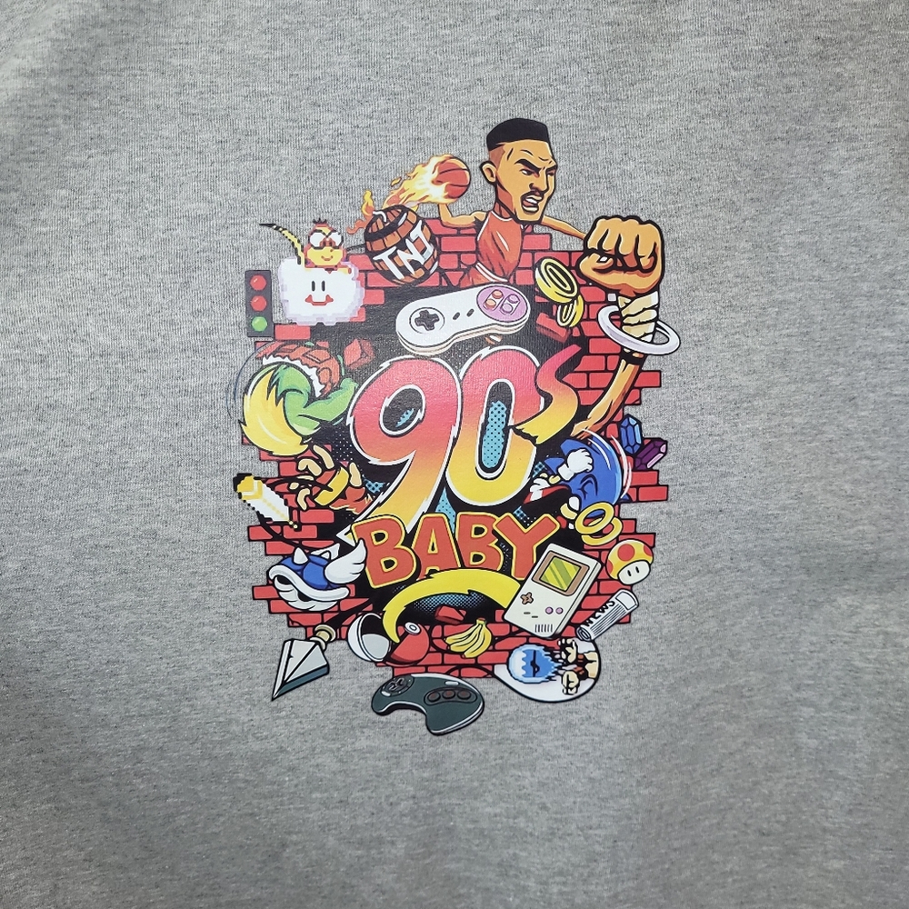 90s kid gray crew neck t shirt size med